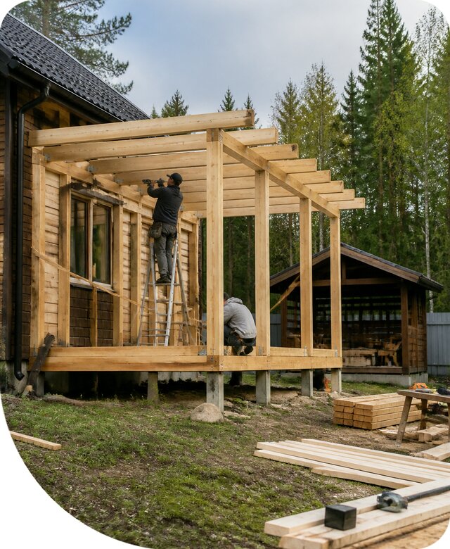 Строительство пристроек и построек на участке в Верхней Пышме