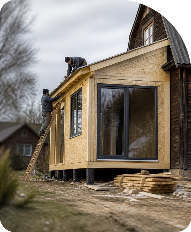 Пристройка к дачному дому в Верхней Пышме по цене от 46170 р. | РадиДОМА-Врх